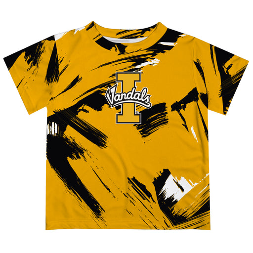 U of I Vandals Vive La Fete Boys Game Day Gold Short Sleeve Tee Paint Brush