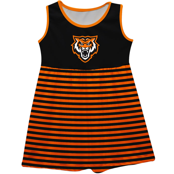 Idaho State Bengals Vive La Fete Girls Game Day Sleeveless Tank Dress Solid Black Mascot Stripes on Skirt - Vive La Fête - Online Apparel Store