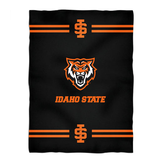 Idaho State Bengals Vive La Fete Game Day Soft Premium Fleece Black Throw Blanket 40 x 58" Logo and Stripes" - Vive La Fête - Online Apparel Store