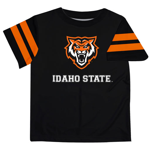 Idaho State Bengals Vive La Fete Boys Game Day Black Short Sleeve Tee with Stripes on Sleeves - Vive La Fête - Online Apparel Store
