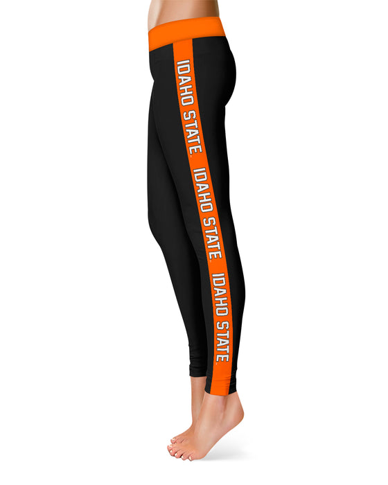 Idaho State University Bengals Orange Stripes Black Leggings - Vive La Fête - Online Apparel Store