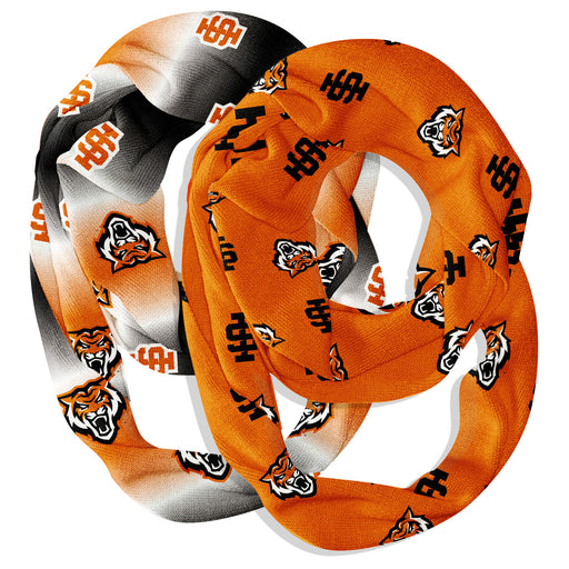 Idaho State Bengals Vive La Fete All Over Logo Collegiate Women Set of 2 Light Weight Ultra Soft Infinity Scarfs