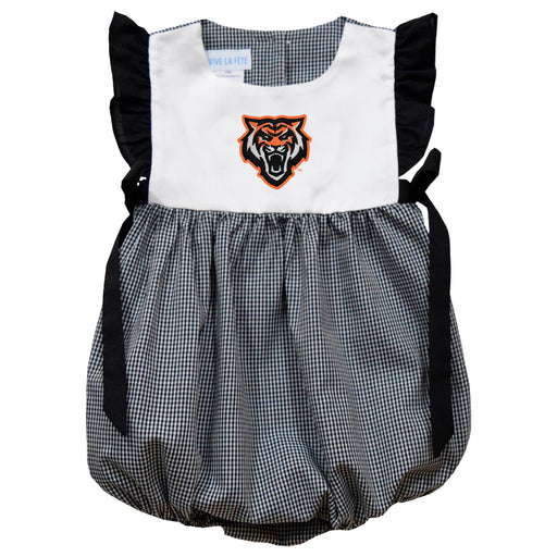 Idaho State University Bengals ISU Embroidered Black Gingham Girls Bubble