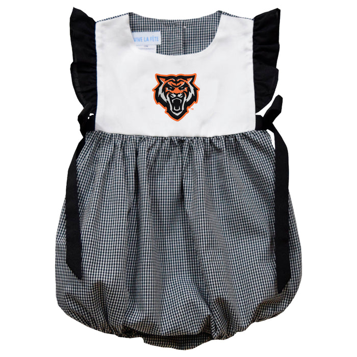 Idaho State University Bengals ISU Embroidered Black Gingham Girls Bubble