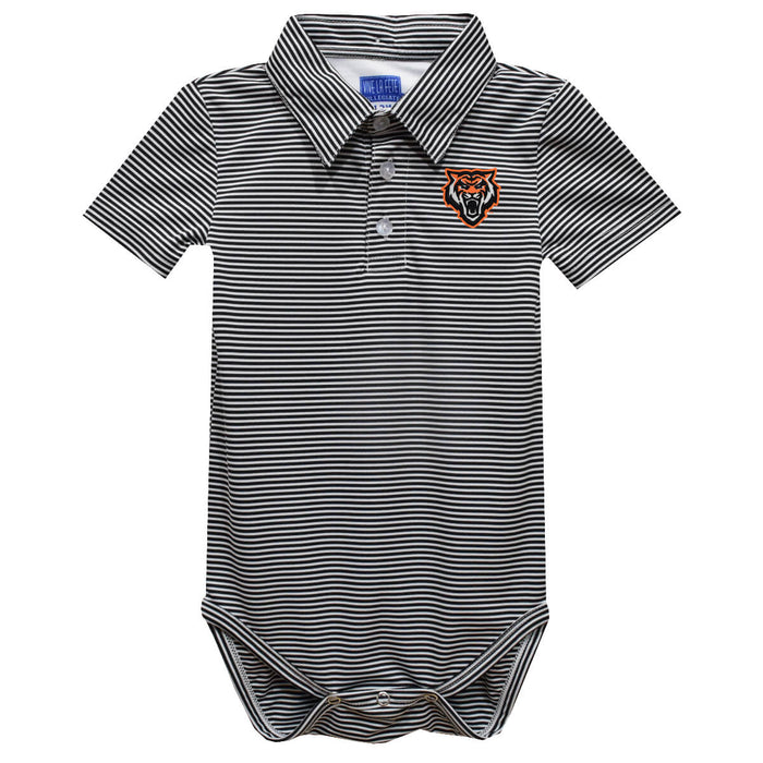 Idaho State University Bengals ISU Embroidered Black Stripe Knit Boys Polo Bodysuit