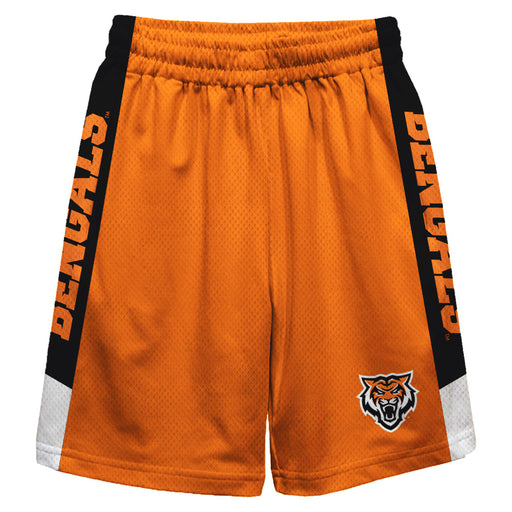 Idaho State Bengals ISU Vive La Fete Game Day Orange Stripes Boys Solid Black Athletic Mesh Short