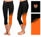 Idaho State Bengals ISU Vive La Fete Game Day Collegiate Leg Color Block Girls Black Orange Capri Leggings - Vive La Fête - Online Apparel Store