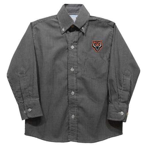 Idaho State University Bengals ISU Embroidered Black Gingham Long Sleeve Button Down
