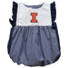 Illinois Fighting Illini Embroidered Navy Gingham Bubble