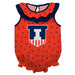 Illinois Fighting Illini Swirls Orange Sleeveless Ruffle Onesie Logo Bodysuit