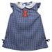 Illinois Fighting Illini  Embroidered Navy Gingham A Line Dress