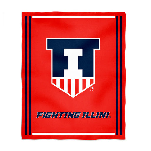 Illinois Fighting Illini Vive La Fete Kids Game Day Orange Plush Soft Minky Blanket 36 x 48 Mascot