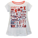 Illinois Fighting Illini Hand Sketched Vive La Fete Impressions Artwork White Short Sleeve Top
