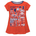 Illinois Fighting Illini Hand Sketched Vive La Fete Impressions Artwork Orange Short Sleeve Top