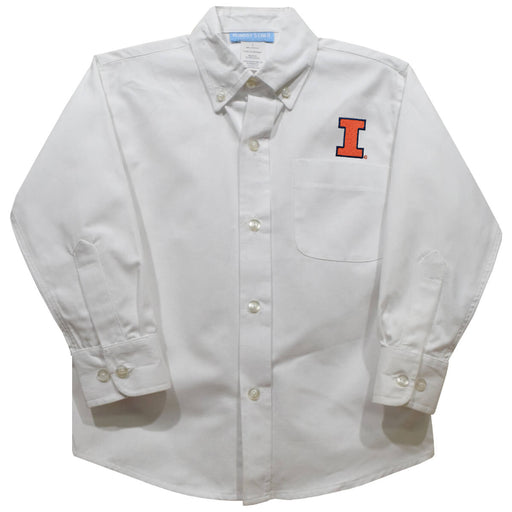 Illinois Fighting Illini Embroidered White Long Sleeve Button Down Shirt
