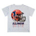 Illinois Fighting Illini Original Dripping Football Helmet White T-Shirt by Vive La Fete