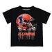 Illinois Fighting Illini Original Dripping Football Helmet Black T-Shirt by Vive La Fete