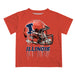 Illinois Fighting Illini Original Dripping Football Helmet Orange T-Shirt by Vive La Fete