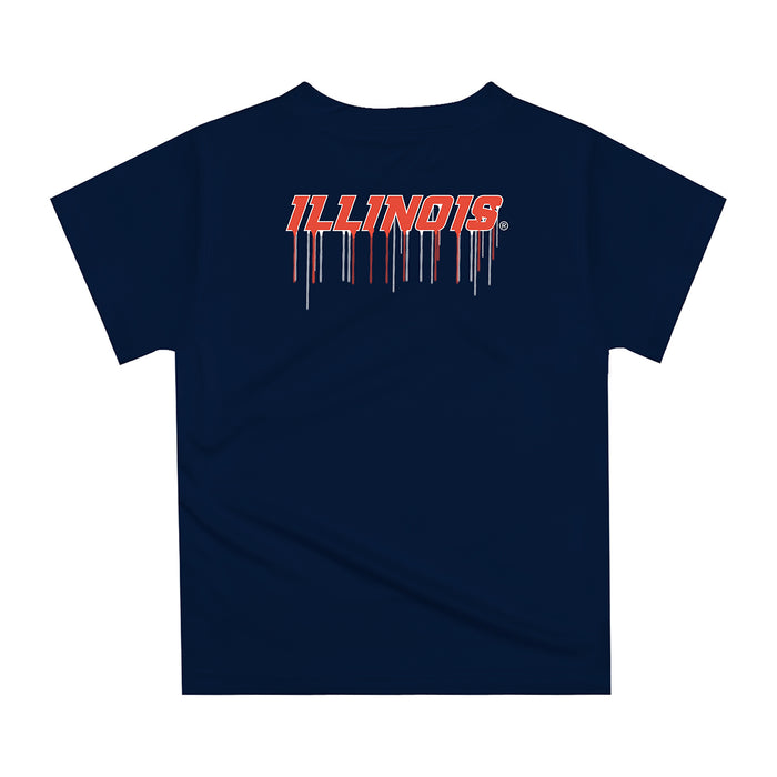 Illinois Fighting Illini Original Dripping Football HelmetT-Shirt by Vive La Fete - Vive La Fête - Online Apparel Store