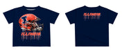 Illinois Fighting Illini Original Dripping Football HelmetT-Shirt by Vive La Fete - Vive La Fête - Online Apparel Store