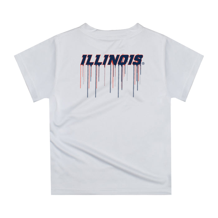 Illinois Fighting Illini Original Dripping Basketball Blue T-Shirt by Vive La Fete - Vive La Fête - Online Apparel Store