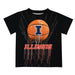 Illinois Fighting Illini Original Dripping Ball Black T-Shirt by Vive La Fete