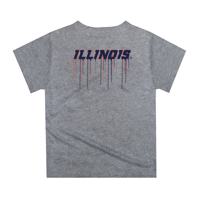 Illinois Fighting Illini Original Dripping Basketball Blue T-Shirt by Vive La Fete - Vive La Fête - Online Apparel Store