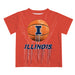 Illinois Fighting Illini Original Dripping Ball Orange T-Shirt by Vive La Fete