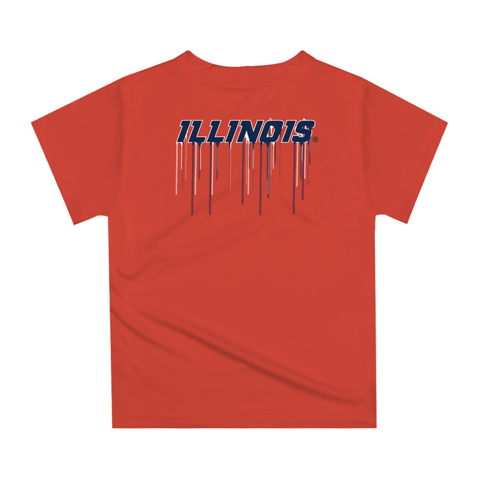Illinois Fighting Illini Original Dripping Basketball Blue T-Shirt by Vive La Fete - Vive La Fête - Online Apparel Store