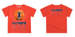 Illinois Fighting Illini Original Dripping Basketball Blue T-Shirt by Vive La Fete - Vive La Fête - Online Apparel Store