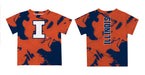 Illinois Fighting Illini Vive La Fete Marble Boys Game Day Orange Short Sleeve Tee - Vive La Fête - Online Apparel Store