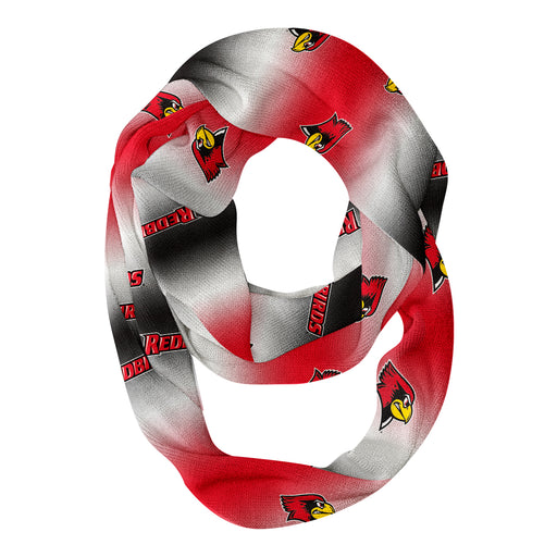 Illinois State Redbirds Vive La Fete All Over Logo Game Day Collegiate Women Ultra Soft Knit Infinity Scarf