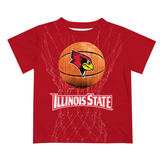 Illinois State University Redbirds Original Dripping Ball Red T-Shirt by Vive La Fete