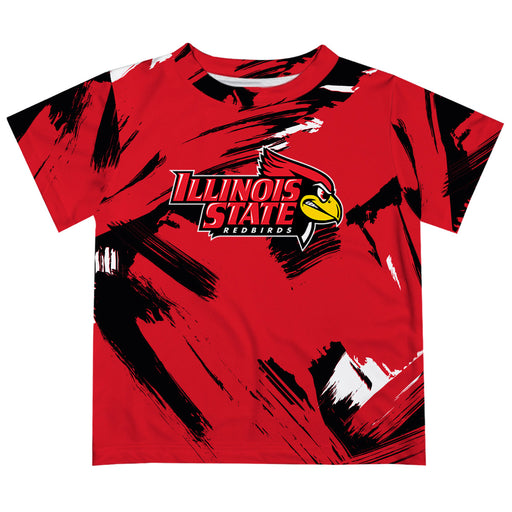 Illinois State University Redbirds Vive La Fete Boys Game Day Red Short Sleeve Tee Paint Brush