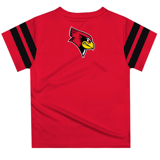 Illinois State University Redbirds Vive La Fete Boys Game Day Red Short Sleeve Tee with Stripes on Sleeves - Vive La Fête - Online Apparel Store