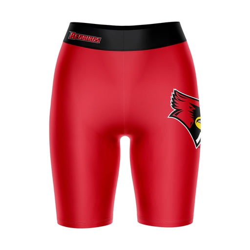 Illinois State Redbirds Vive La Fete Game Day Logo on Thigh and Waistband Red and Black Women Bike Short 9 Inseam