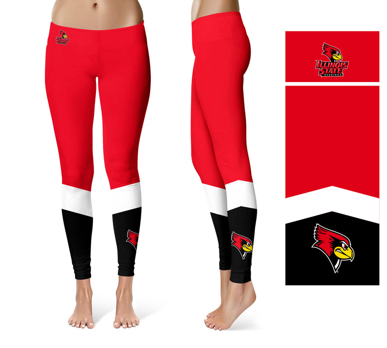 Illinois State Redbirds Vive La Fete Game Day Collegiate Ankle Color Block Women Red Black Yoga Leggings - Vive La Fête - Online Apparel Store