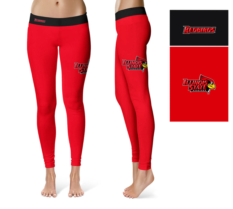 Illinois State Redbirds Vive La Fete Game Day Collegiate Logo on Thigh Red Women Yoga Leggings 2.5 Waist Tights - Vive La Fête - Online Apparel Store