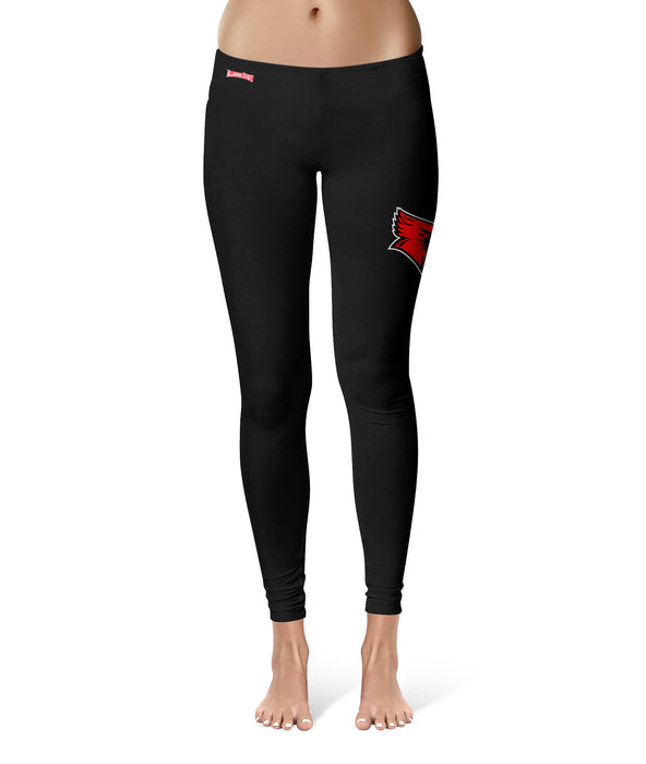 Illinois State Redbirds Vive La Fete Collegiate Large Logo on Thigh Women Black Yoga Leggings 2.5 Waist Tights
