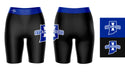 Indiana State Sycamores Vive La Fete Game Day Logo on Thigh and Waistband Black and Blue Women Bike Short 9 Inseam" - Vive La Fête - Online Apparel Store