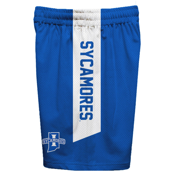 Indiana State Sycamores Vive La Fete Game Day Blue Stripes Boys Solid White Athletic Mesh Short - Vive La Fête - Online Apparel Store