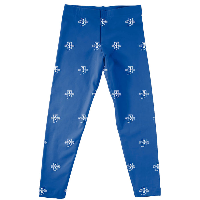 Indiana State Sycamores Vive La Fete Girls Game Day All Over Logo Elastic Waist Classic Play Blue Leggings Tights