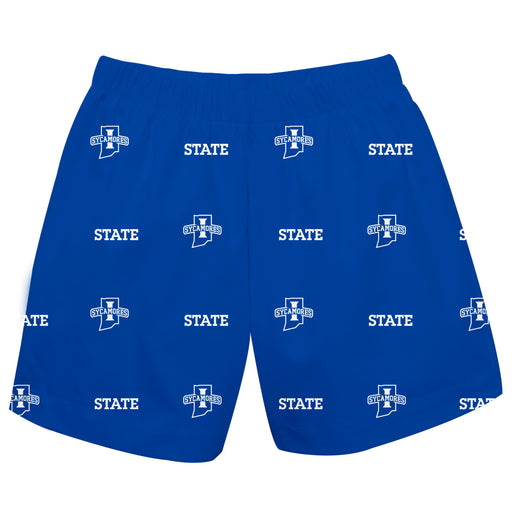 Indiana State Sycamores Vive La Fete Boys Game Day All Over Logo Elastic Waist Classic Play Blue Pull On Short