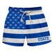 Indiana State Sycamores Vive La Fete Game Day Blue White Flag Swimtrunks V1