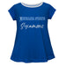 Indiana State Sycamores Vive La Fete Girls Game Day Short Sleeve Blue Top with School Logo and Name