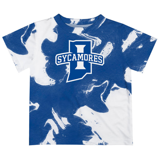Indiana State Sycamores Vive La Fete Marble Boys Game Day Blue Short Sleeve Tee