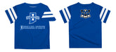 Indiana State Sycamores Vive La Fete Boys Game Day Blue Short Sleeve Tee with Stripes on Sleeves - Vive La Fête - Online Apparel Store
