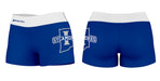 Indiana State Sycamores Vive La Fete Logo on Thigh & Waistband Blue White Women Yoga Booty Workout Shorts 3.75 Inseam - Vive La Fête - Online Apparel Store