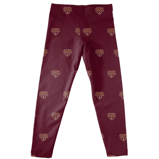 Iona Gaels Vive La Fete Girls Game Day All Over Logo Elastic Waist Classic Play Maroon Leggings Tights