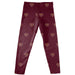 Iona Gaels Vive La Fete Girls Game Day All Over Logo Elastic Waist Classic Play Maroon Leggings Tights